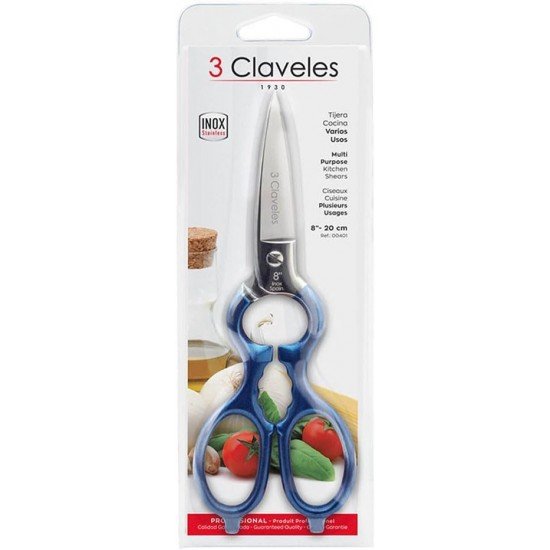 3 Claveles Tijera Cocina Varios Usos Azul 00401
