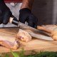 3 Claveles NIPON - Cuchillo Japonés Deba 21 cm Acero Inoxidable y Mango Madera de Arce