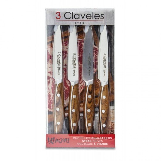 3 Claveles Set of 4 Wagyu Steak Knives - 01048