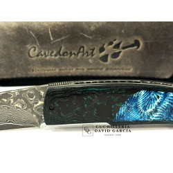 CavedonArt Jabalí  CarboCoral  Acero Damasco San Mai 