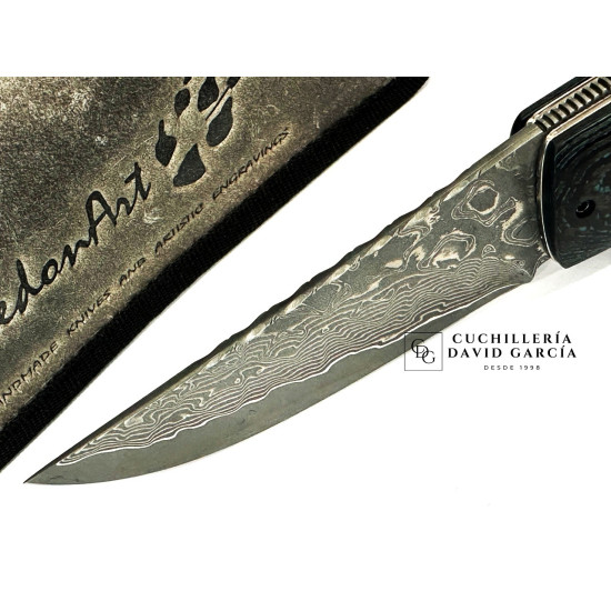 CavedonArt Jabalí  CarboCoral  Acero Damasco San Mai 