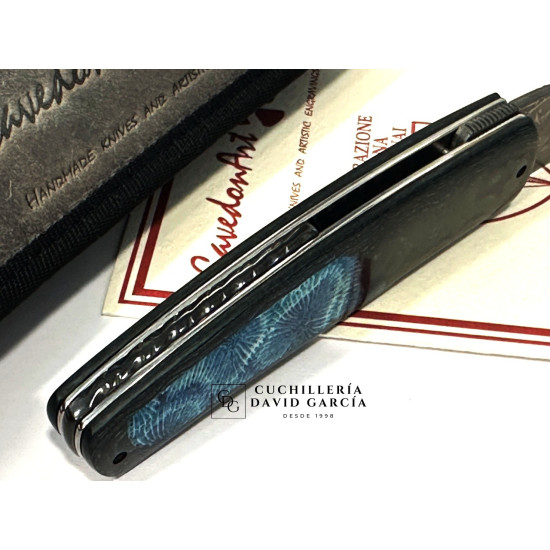 CavedonArt Jabalí  CarboCoral  Acero Damasco San Mai 