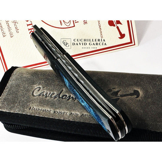 CavedonArt Jabalí  CarboCoral  Acero Damasco San Mai 