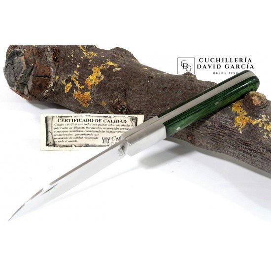 Celaya Cabritera Pocket Knife Green Pressed Wood Stainless Steel Ferrule 2301-VI/V