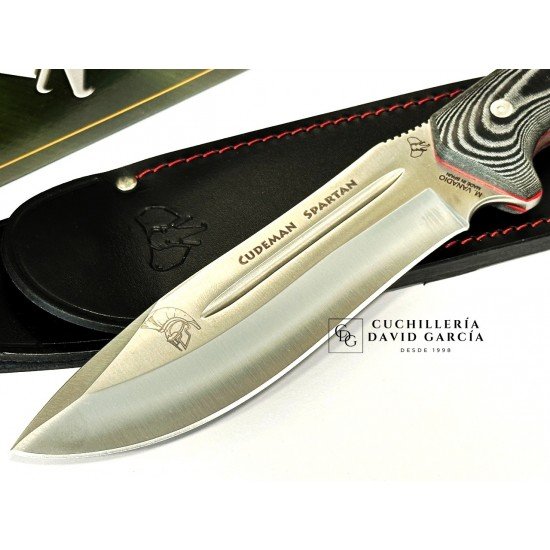 Cudeman 126 M Spartan Micarta Negra Funda Cuero