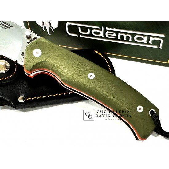 Cudeman RANGER 327-GVF Acero Böhler N-695 G10 Verde