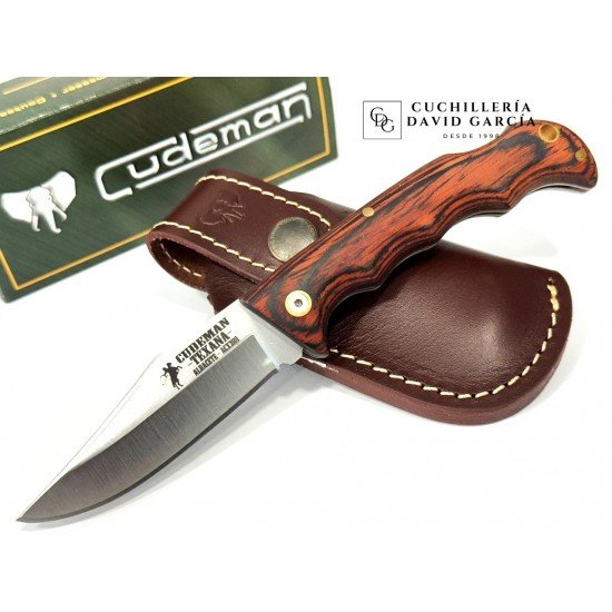 Cudeman 333-RF Texana Madera de Estamina Roja Funda Cuero