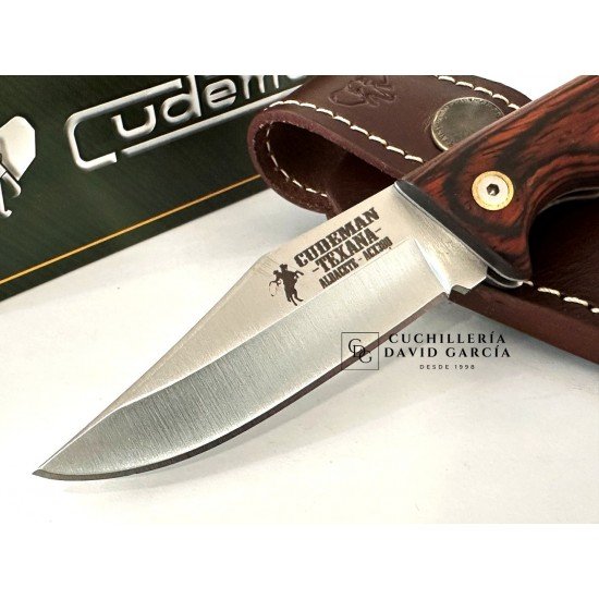 Cudeman 333-RF Texana Madera de Estamina Roja Funda Cuero