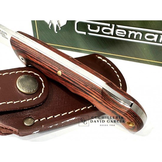 Cudeman 333-RF Texana Madera de Estamina Roja Funda Cuero