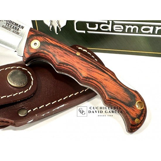 Cudeman 333-RF Texana Madera de Estamina Roja Funda Cuero