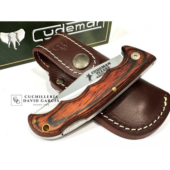 Cudeman 333-RF Texana Madera de Estamina Roja Funda Cuero