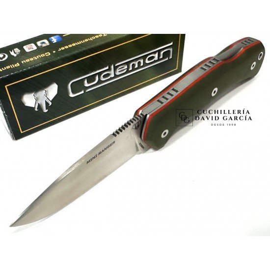 Cudeman MINI RANGER 337-GV Acero Böhler N-695 G10 Verde