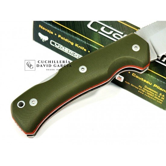 Cudeman MINI RANGER 337-GV Acero Böhler N-695 G10 Verde