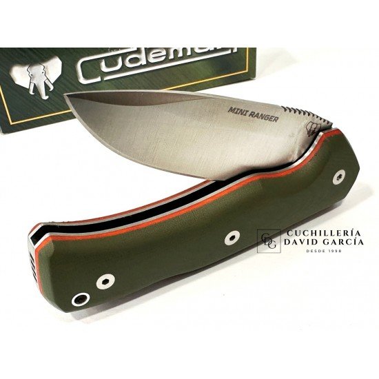Cudeman MINI RANGER 337-GV Acero Böhler N-695 G10 Verde