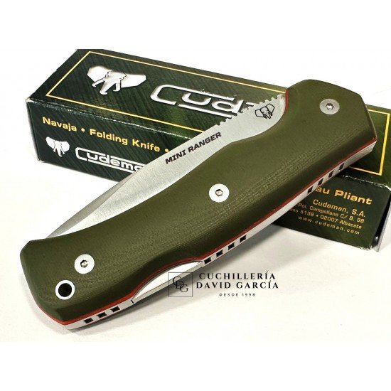 Cudeman MINI RANGER 337-GV Acero Böhler N-695 G10 Verde