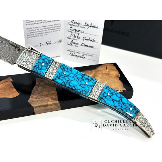 Fernández Navaja Collection Modelo Defensa Turquesa y Plata Fernández Navaja Collection Modelo Defensa Turquesa y Plata