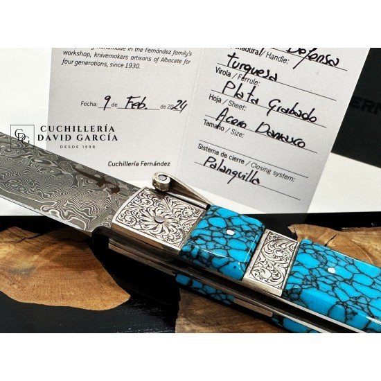 Fernández Navaja Collection Modelo Defensa Turquesa y Plata Fernández Navaja Collection Modelo Defensa Turquesa y Plata