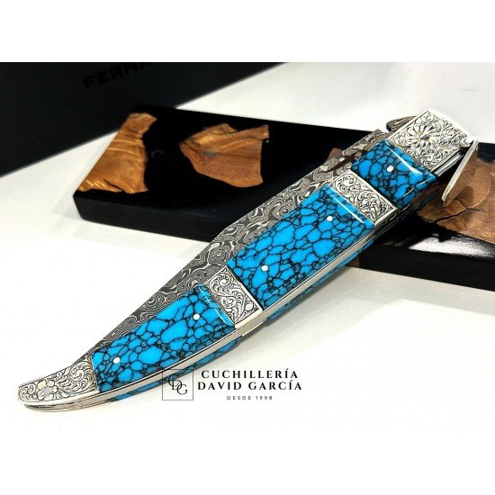 Fernández Navaja Collection Modelo Defensa Turquesa y Plata Fernández Navaja Collection Modelo Defensa Turquesa y Plata