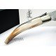 Fernandez Penknife with Indian Zebu Horn Point Damascus Steel