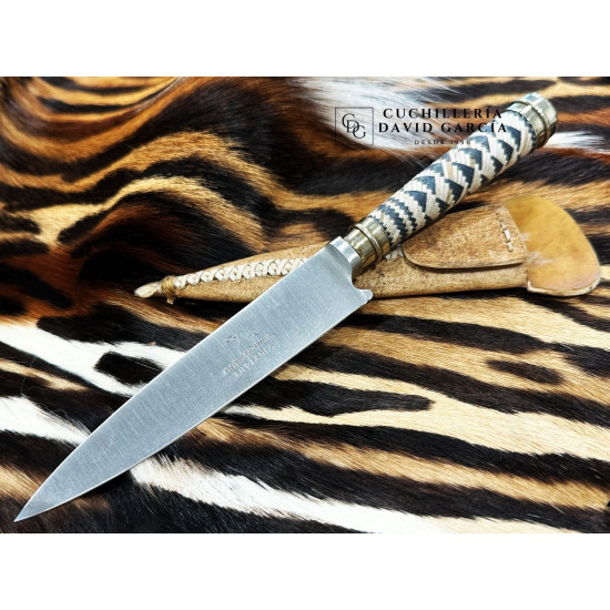 Filopampa Cuchillo Criollo Argentino  Mango trenzado en Cuero - Funda Vacuno 