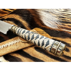 Filopampa Cuchillo Criollo Argentino  Mango trenzado en Cuero - Funda Vacuno 