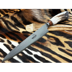 Filopampa Cuchillo Criollo Argentino Asta de Ciervo con roseta -  Acero Carbono 51-60 Forjado Cromo