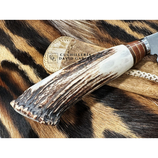 Filopampa Cuchillo Criollo Argentino Asta de Ciervo con roseta -  Acero Carbono 51-60 Forjado Cromo