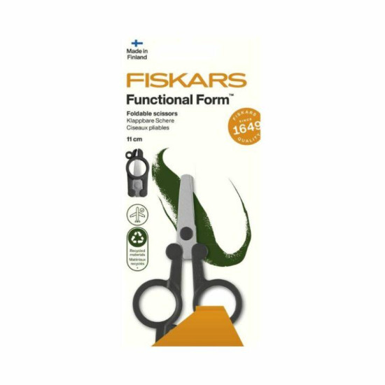 Tijeras plegables Fiskars Functional Form ReNew 11 cm negras – Ref. 1075352