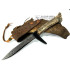 Cuchillo Artesano José García Fernandez  Acero Carbono 5160 con Mango de Roseta de Ciervo y Cuerna de Gamo