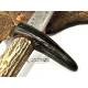 Cuchillo Artesano José García Fernandez  Acero Carbono 5160 con Mango de Roseta de Ciervo y Cuerna de Gamo