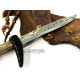 Cuchillo Artesano José García Fernandez  Acero Carbono 5160 con Mango de Roseta de Ciervo y Cuerna de Gamo