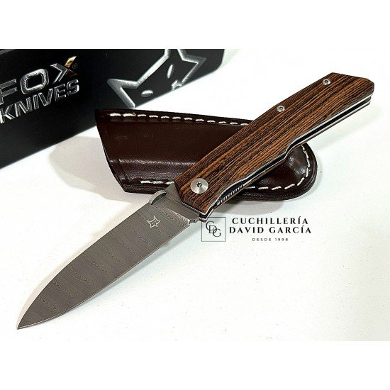 FX-525 DB Navaja Terzuola Acero Damasco Madera de Bocote FX-525 DB Navaja Terzuola Acero Damasco Madera de Bocote