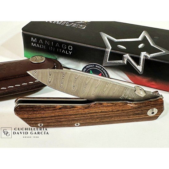 FX-525 DB Navaja Terzuola Acero Damasco Madera de Bocote FX-525 DB Navaja Terzuola Acero Damasco Madera de Bocote