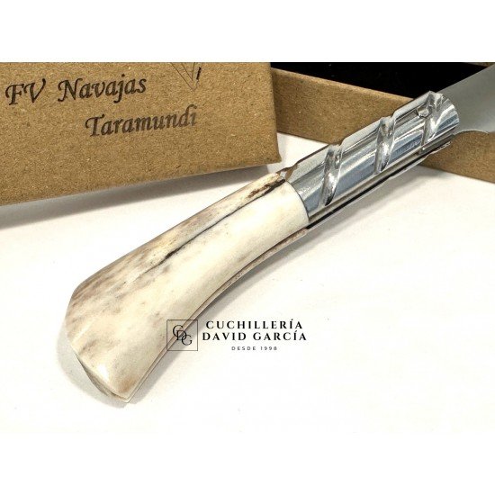 FV Taramundi Navaja Artesana Asta de Ciervo Pulida"Quiastolita"