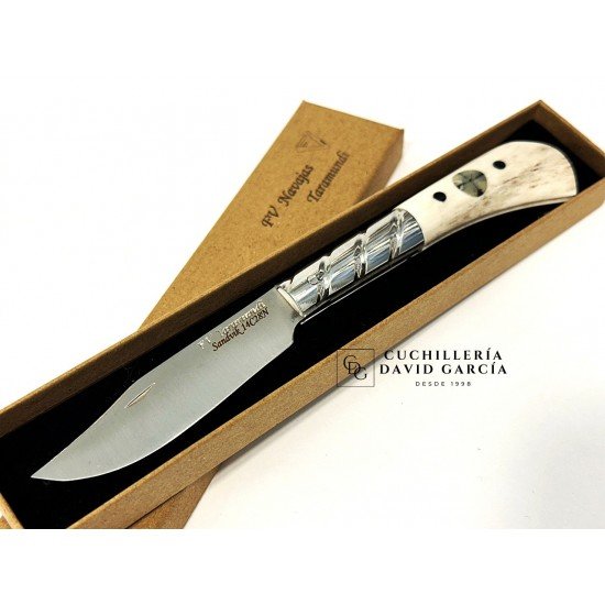 FV Taramundi Navaja Artesana Asta de Ciervo Pulida"Quiastolita"