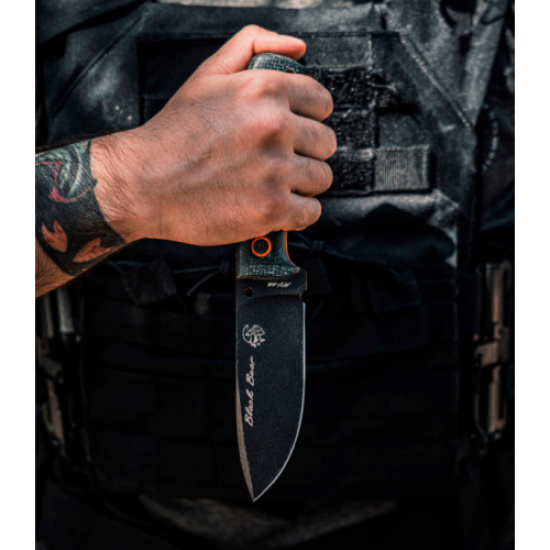 J&V Cuchillos de Aventura Black - Bear Black Micarta Yute 1501-YU-PA J&V Cuchillos de Aventura Black - Bear Black Micarta Yute 1501-YU-PA