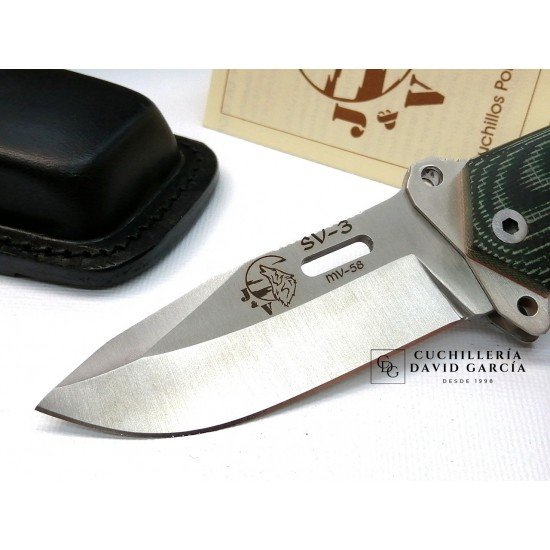 J&V Cuchillos de Aventura SV3 Micarta Verde 