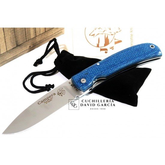 J&V Cuchillos de Aventura Campera Micarta Turquesa Acero14C28N 1416-MT J&V Cuchillos de Aventura Campera Micarta Turquesa Acero14C28N 1416-MT