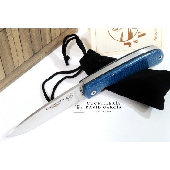 J&V Cuchillos de Aventura Campera Micarta Turquesa Acero14C28N 1416-MT