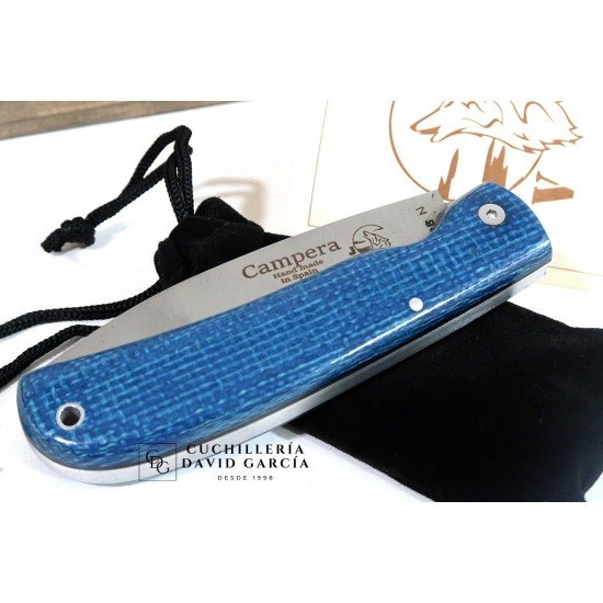 J&V Cuchillos de Aventura Campera Micarta Turquesa Acero14C28N 1416-MT