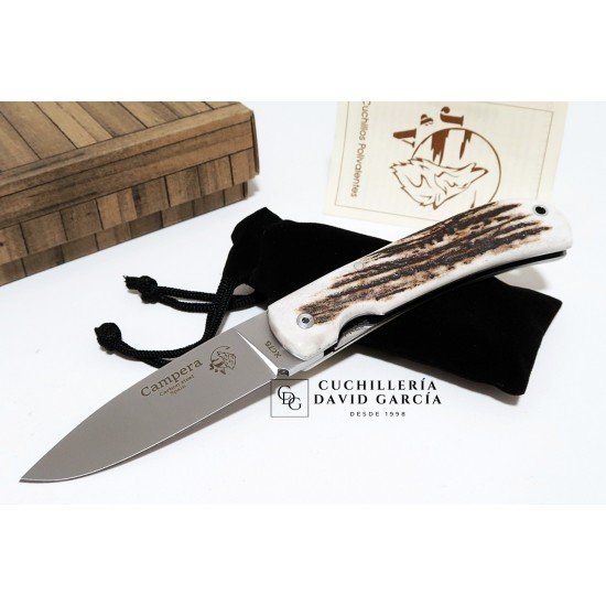 J&V Cuchillos de Aventura Campera Asta de Ciervo Acero Carbono XC75 J&V Cuchillos de Aventura Campera Asta de Ciervo Acero Carbono XC75