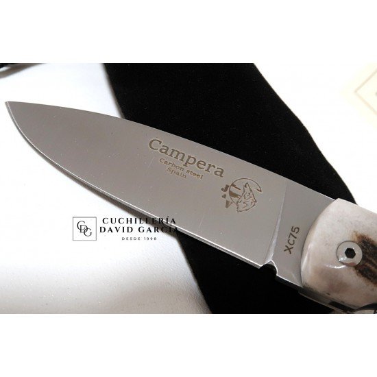 J&V Cuchillos de Aventura Campera Asta de Ciervo Acero Carbono XC75 J&V Cuchillos de Aventura Campera Asta de Ciervo Acero Carbono XC75