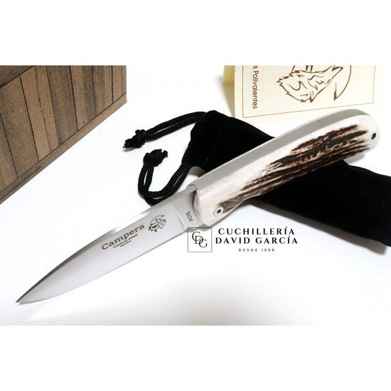 J&V Cuchillos de Aventura Campera Asta de Ciervo Acero Carbono XC75 J&V Cuchillos de Aventura Campera Asta de Ciervo Acero Carbono XC75