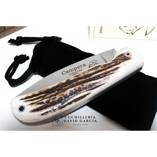 J&V Cuchillos de Aventura Campera Asta de Ciervo Acero Carbono XC75 J&V Cuchillos de Aventura Campera Asta de Ciervo Acero Carbono XC75