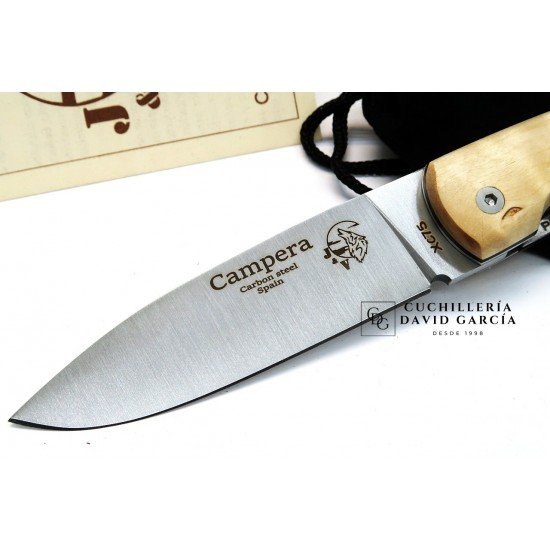 J&V Cuchillos de Aventura Campera Madera de Abedul Acero carbono XC75 J&V Cuchillos de Aventura Campera Madera de Abedul Acero carbono XC75