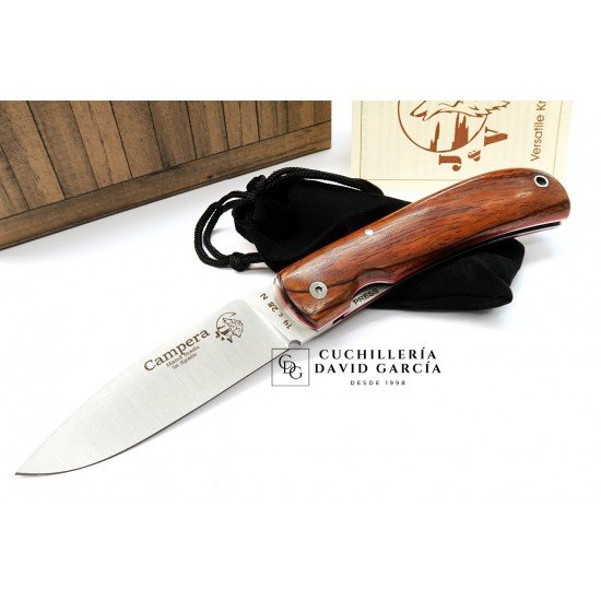 J&V Cuchillos de Aventura Campera Madera de Cocobolo Acero14C28N J&V Cuchillos de Aventura Campera Madera de Cocobolo Acero14C28N