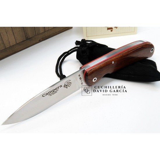 J&V Cuchillos de Aventura Campera Madera de Cocobolo Acero14C28N J&V Cuchillos de Aventura Campera Madera de Cocobolo Acero14C28N