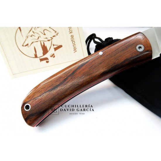 J&V Cuchillos de Aventura Campera Madera de Cocobolo Acero14C28N