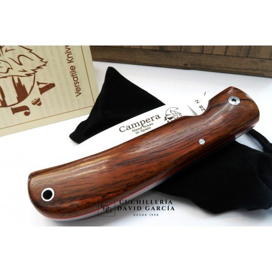 J&V Cuchillos de Aventura Campera Madera de Cocobolo Acero14C28N