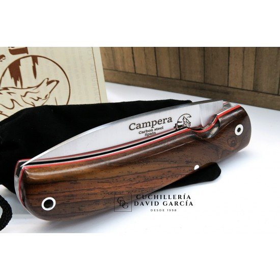 J&V Cuchillos de Aventura Campera Madera de Cocobolo Acero carbono XC75 J&V Cuchillos de Aventura Campera Madera de Cocobolo Acero carbono XC75